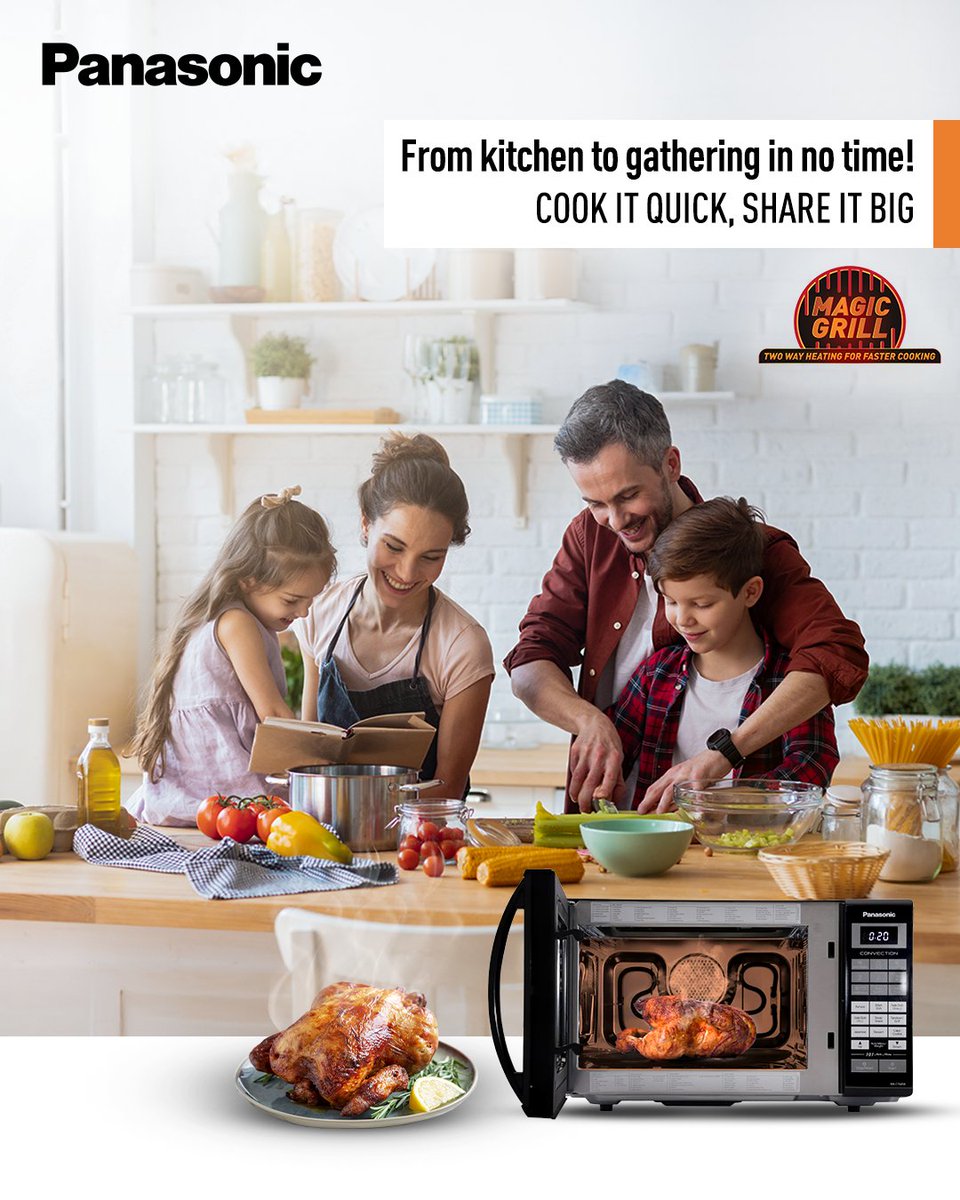 PanasonicIndia's tweet photo. Indulge in delicious meals with a crispy exterior and tender, juicy interior—thanks to Panasonic's Magic Grill! Elevate your cooking with perfect results every time.
Shop Now: https://t.co/ytjki2T1AS
#PanasonicMicrowave #MagicGrill #PerfectlyCooked #CookingMadeEasy https://t.co/PrCy7Dnxzw