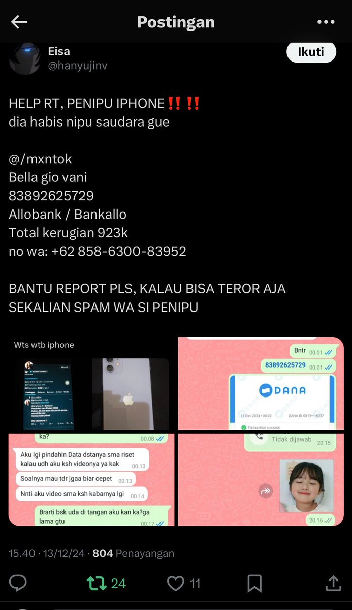 lightsandsalt's tweet photo. ‼️‼️ PENIPU IPHONE LAGI ‼️‼️‼️
PENIPU GOUBLOUGHHHHH!!! TEGA SIA ANYING, TOBAT WOY SAMPAH !!! 

Wts wtb want to sell iphone jual beli iphone iPad macbook redmi samsung oppo ibox inter zonauang app premium canva netflix
Wts tiket jual beli iphone murah bu https://t.co/iKFhPqgKxz