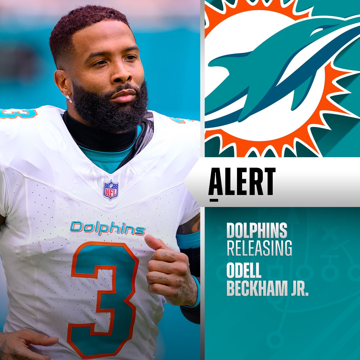 NFL's tweet photo. Dolphins, WR Odell Beckham Jr. mutually agree to part ways. (via @TomPelissero) https://t.co/wNmx84eqCD