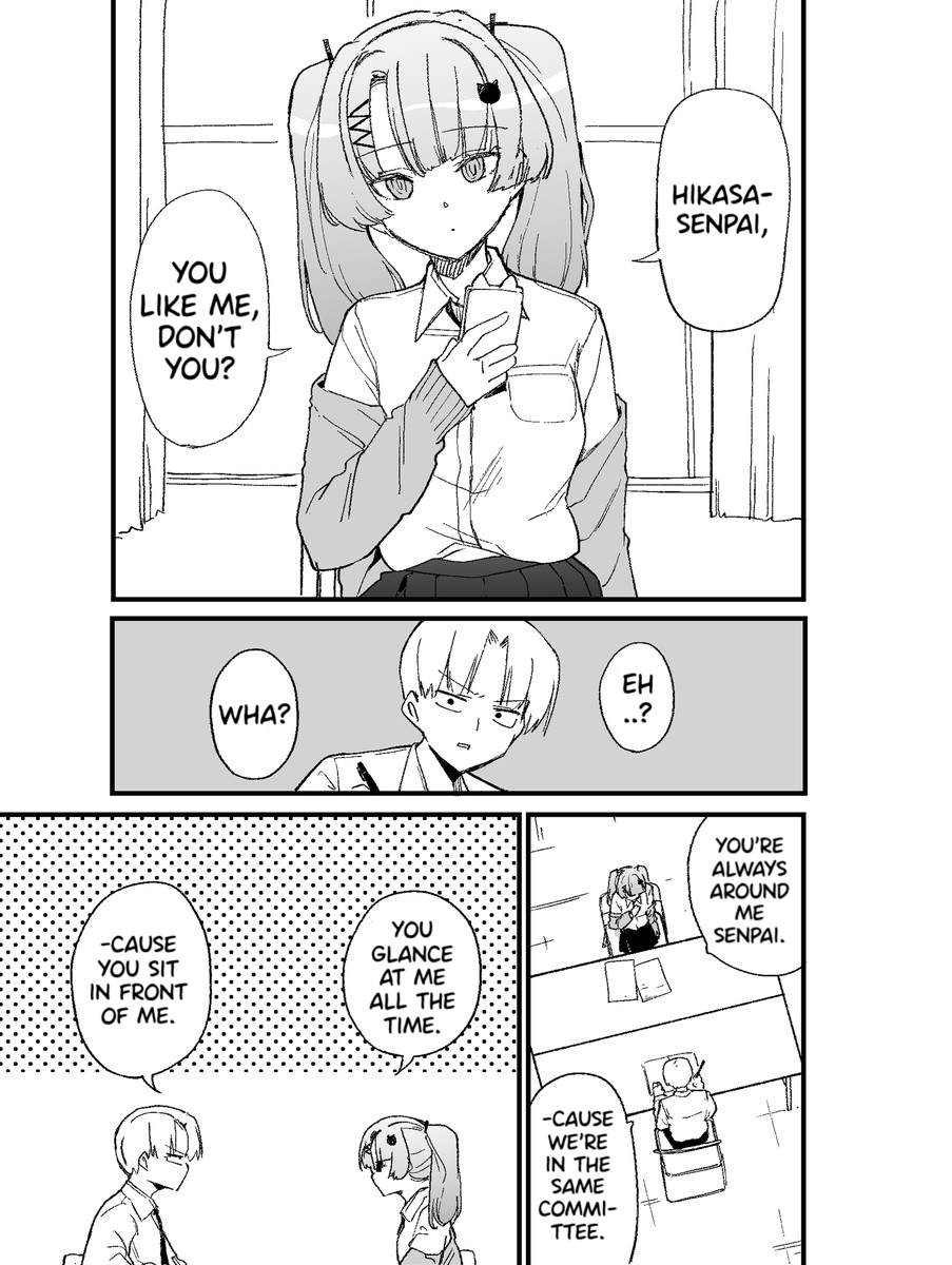 English version! [A Kouhai trying to make me say I like her.] (1/2) 