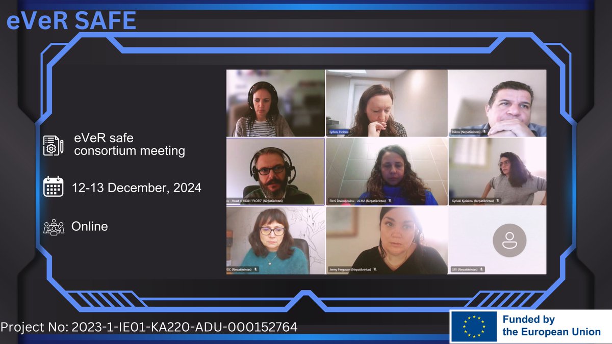🔵eVeR-Safe consortium meeting (Dec 12-13) wrapped up!
Key topics:
✔️ Project management
✔️ Curriculum &amp; training materials
✔️ Certification &amp; evaluation
🔵Stay eVeR safe!