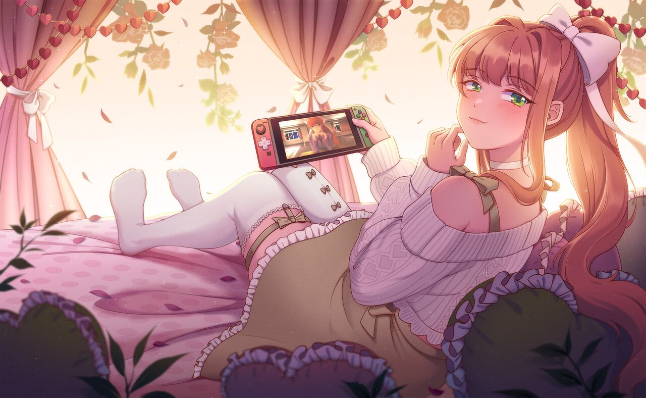 ドキドキ文芸部 モニカ バレンタインイラストポスター ファミ通.com on X: 