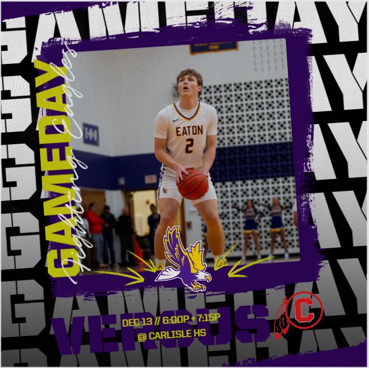 Game Day! Our Eagles will travel to Carlisle for their first road test of the season. JV tips off at 6p. Varsity to follow.