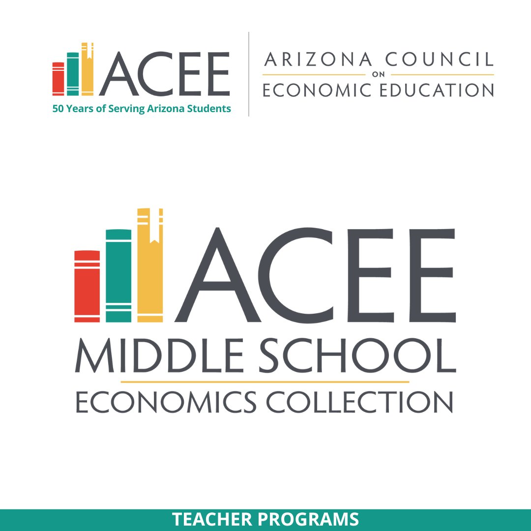 Arizona middle school teachers! Join us on Jan 21st at 4:30 PM for a FREE webinar on the ACEE Middle School Economics Collection. These lessons align with the 2018 Arizona standards. Empower your students! Register now! azecon.org/teacher-progra…