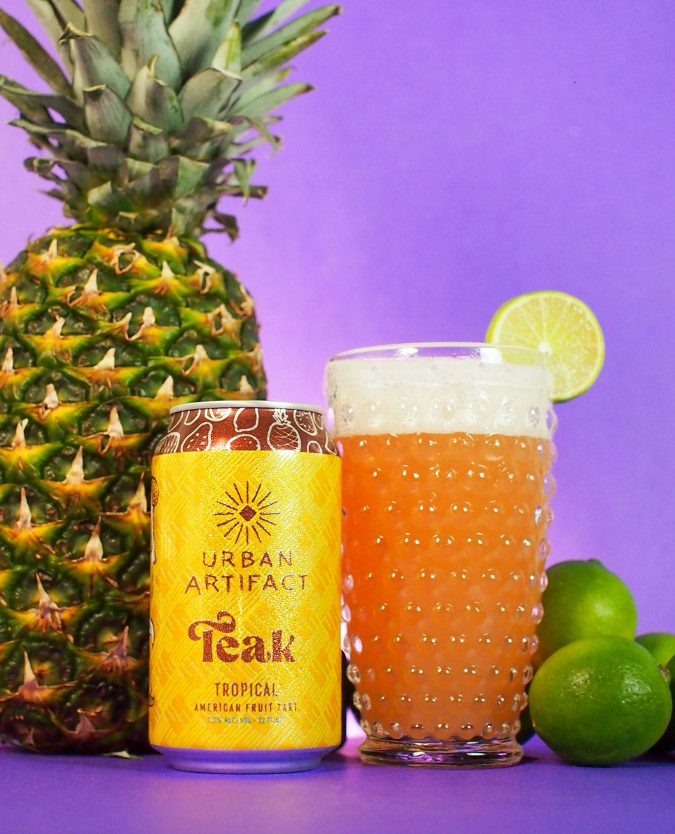 UrbanArtifact's tweet photo. Discover the perfect balance of sweet and tart with Teak. A taste of paradise in every can 🏝️
#pineapple #pinkguava #keylime
Teak is an ale brewed with fruit. https://t.co/u2UllaPNRz