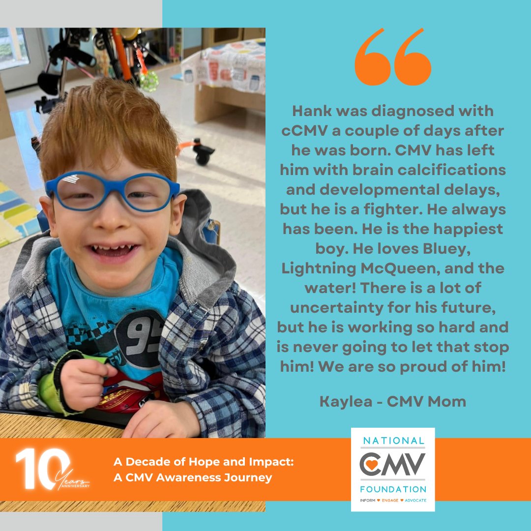 Say hi to Hank! He is 3 years old and representing our #FacesOfCMV today! 💙 

#StopCMV #CMVAwareness