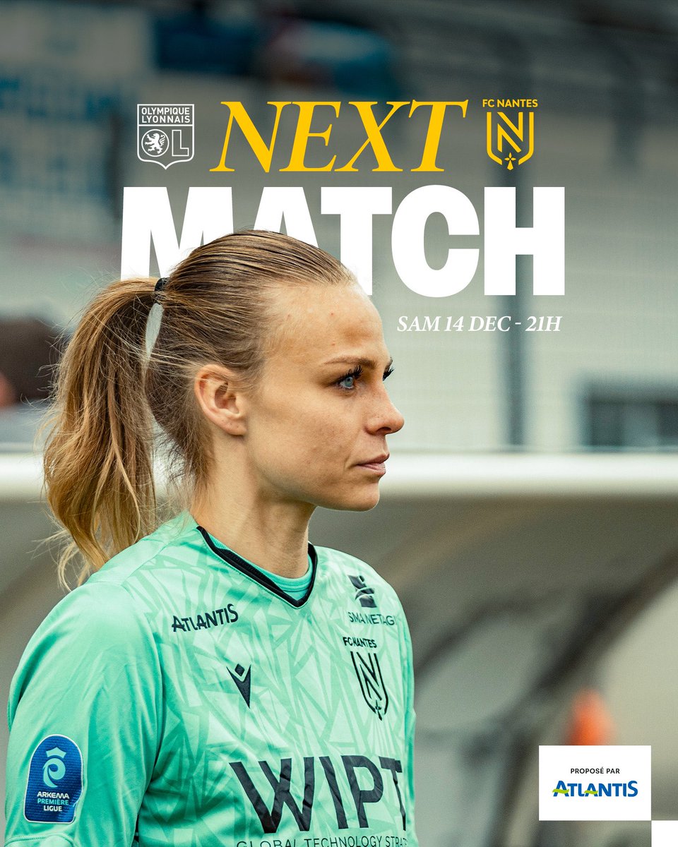 𝗟𝗮 𝗗𝗲𝗿 𝗱𝗲 𝟮𝟬𝟮𝟰 ! 👊 [J11]
🆚 <a href="/OLfeminin/">meg</a> 

Les Jaunes et Vertes tenteront le tout pour le tout, sur la pelouse des championnes en titre.

🗓️ Samedi 14 décembre
⏱️ 21h 
🏟️ OL Training Center
📺 Canal+Foot

#OnEstNantes #ArkemaPL #OLFCN