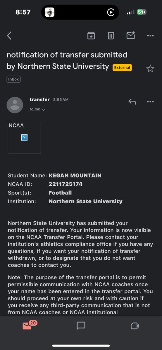 I am entering my name into the transfer portal with two years of eligibility &amp; a redshirt available. 
Film: youtu.be/GI1EF5DVGx0?si…