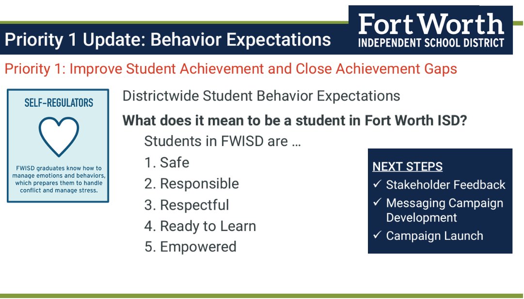 Student safety is Priority 1 in FWISD.

Try this "Teacher Callback":
Ts: "It's my job to make it safe, and it's your job to?"
Ss: "Help keep it safe."
consciousdiscipline.com/free-resources…

pbis.org