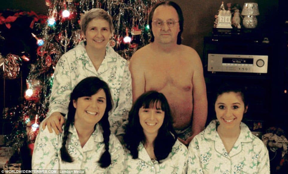 Day 2:

Everyone who knows Paul, knows that he always runs a little hot.
(so he lost the shirt earlier in the day, while opening presents).

Thing is, we don't know Paul...

So he gets an awkward family photo nod.

Happy holidays from Lowens.