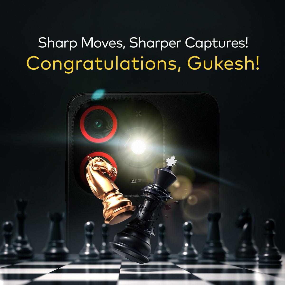 itel_india's tweet image. Capture ho toh aisa! Congratulations to Gukesh Dommaraju on becoming the youngest World Chess Champion. Your spectacular performance has made India proud! #CheckDeIndia

#worldchesschampion #youngestchampion #chessindia #youthinchess #indiaproud #youthchess #proudmoment