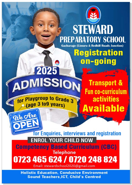 steward_school's tweet photo. Time is ticking! Secure your child’s spot at Steward Preparatory School for 2025.
We are a Competency-Based Curriculum compliant institution dedicated to nurturing natural &amp; learnt talents of children through quality teaching  &amp; instruction.
📞0723 465624 #NurturingGenerations https://t.co/Ftiwk2eyCj