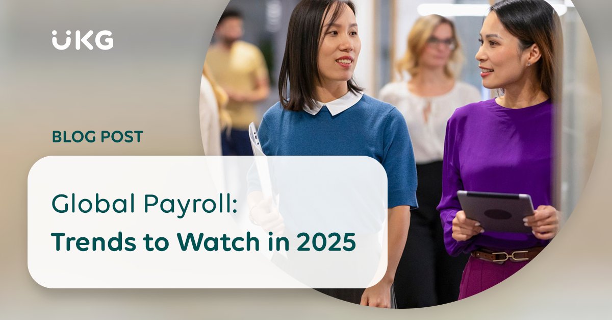 Uncover the top payroll trends for 2025, from AI to cybersecurity, and see how UKG One View empowers payroll teams to adapt and thrive. ukg.inc/4gauGcE #UKGBlog #WeAreUKG #GlobalPayroll