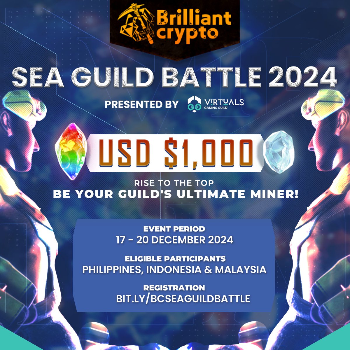 INTRODUCING: BRILLIANTCRYPTO SEA GUILD BATTLE 2024! ⛏️

After an incredible series of townhall collabs with our partnered guilds, we're thrilled to bring you the next big thing! This is your chance to represent your guild, showcase your mining skills, and compete for more than