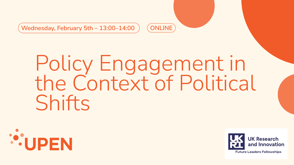Universities Policy Engagement Network (UPEN) (@policyupen) on Twitter photo Next Month!
<a href="/andymycock1/">Andy Mycock</a> <a href="/UniversityLeeds/">University of Leeds</a> and Stephen Meek <a href="/UoN_Institute/">Nottingham Institute for Policy and Engagement</a> will explore the challenges researchers and knowledge brokers face in navigating an ever-changing complex political landscape and how it impacts university policy engagement
eventbrite.co.uk/e/policy-engag… Next Month!
<a href="/andymycock1/">Andy Mycock</a> <a href="/UniversityLeeds/">University of Leeds</a> and Stephen Meek <a href="/UoN_Institute/">Nottingham Institute for Policy and Engagement</a> will explore the challenges researchers and knowledge brokers face in navigating an ever-changing complex political landscape and how it impacts university policy engagement
eventbrite.co.uk/e/policy-engag…