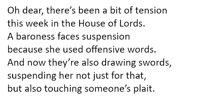 AnnaQuarendon's tweet photo. #Quangleverse #poetry #words #writing #HouseofLords #Poppadom #hair https://t.co/LmgzWknDy2