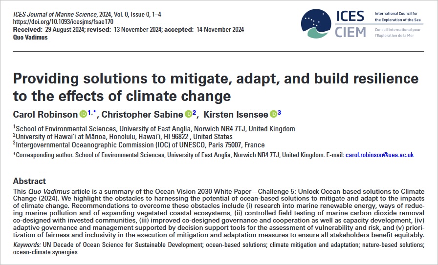 Despite obstacles, we can still mitigate &amp; adapt to climate change, write <a href="/CarolRobinson8/">Carol Robinson</a> et al. How? Scientists, Indigenous, &amp; traditional knowledge holders, policymakers &amp; industry must collaborate to develop strategies to withstand uncertainty <a href="/ICES_ASC/">ICES</a> doi.org/10.1093/icesjm…