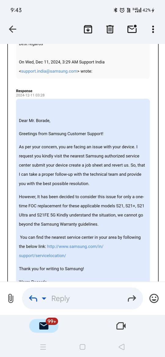 Rushikesh7545's tweet photo. Disappointed with @SamsungIndia  My Samsung A71 has a white line issue, clearly a display manufacturing defect, but customer support refuses to help. Why do only specific models get free replacements?
@SamsungIndia 
@SamsungMobile 
@samsung https://t.co/UDoF31in24