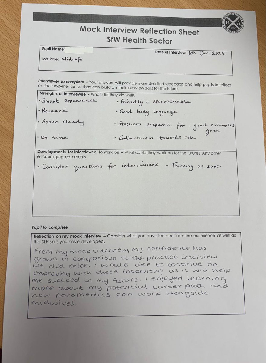 BanffAcademyBXA's tweet photo. Thank you to Corinne McCrory from the @Scotambservice for helping facilitate our mock interviews for our Skills for Work Health Sector students. Corinne provided excellent feedback and advice to our learners. 🚑
#meaningfullearning 
#pathways https://t.co/4s0brf5M63