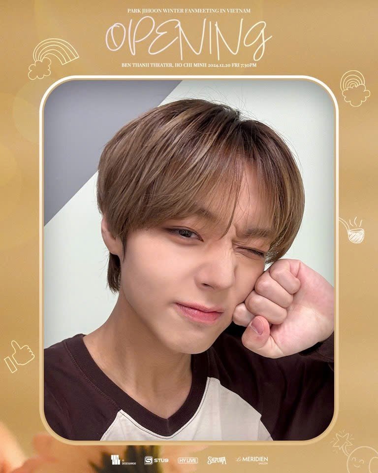 stu9official's tweet photo. 🔥 D-7 to PARK JIHOON FANMEETING IN VIETNAM 🔥

📅 Date: December 20, 2024  
📍Place: Ben Thanh Theater, HCM 
🎟️Buy tickets at: https://t.co/mSkUz4MIih

#ParkJiHoon #FanMeeting #CountdownD7 #D7 #Stu9 #HYLIVE #YY_Entertainment https://t.co/EKktjzEVrN