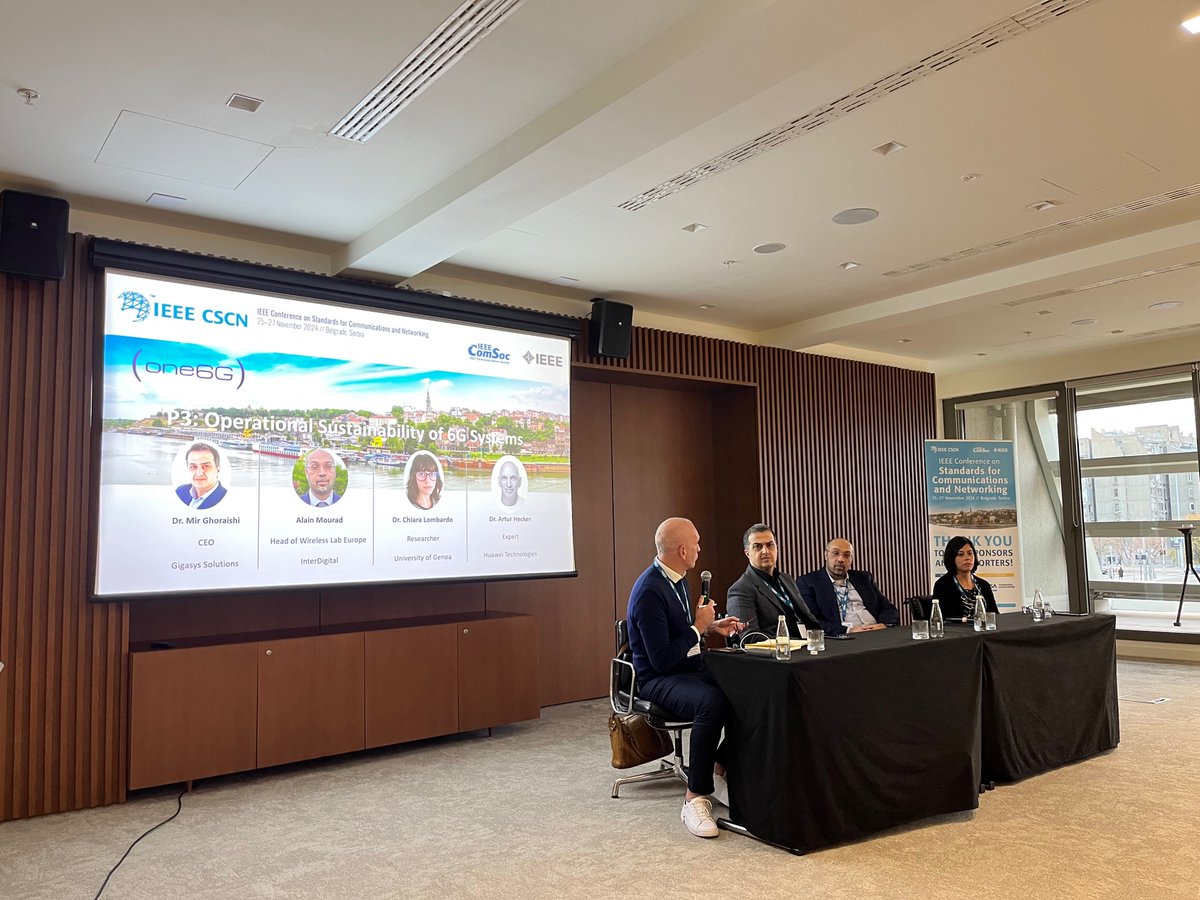 BeGREEN - SNS 2023 Project (@snsbegreen) on Twitter photo Last month, <a href="/SNSBeGREEN/">BeGREEN - SNS 2023 Project</a> project coordinator <a href="/Mir_Ghoraishi/">Mir Ghoraishi</a> spoke at an expert panel discussion at the <a href="/IEEEorg/">IEEE</a> Conference on Standards for Communications and Networking (IEEE CSCN 2024).
#ISAC #5Gadvance #energyefficiency #powerconsumption #RANenergyefficiency #HWacceleration Last month, <a href="/SNSBeGREEN/">BeGREEN - SNS 2023 Project</a> project coordinator <a href="/Mir_Ghoraishi/">Mir Ghoraishi</a> spoke at an expert panel discussion at the <a href="/IEEEorg/">IEEE</a> Conference on Standards for Communications and Networking (IEEE CSCN 2024).
#ISAC #5Gadvance #energyefficiency #powerconsumption #RANenergyefficiency #HWacceleration