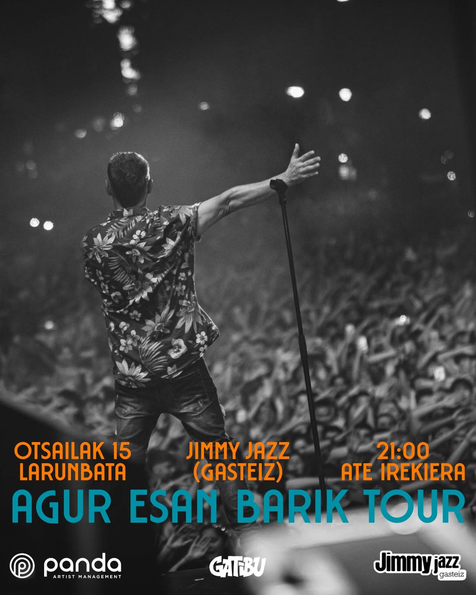 📍 Jimmy Jazz, Gasteiz
🗓️ Otsailak 15, larunbata
🕘Ateak: 21:00 
🎫Sarrerak: gatibu.eus
#AgurEsanBarik2025  #gatibu
