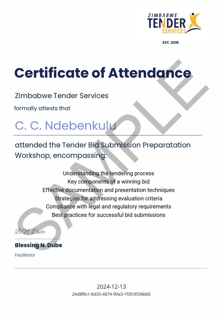 Zimbabwe Tender Services tweet media