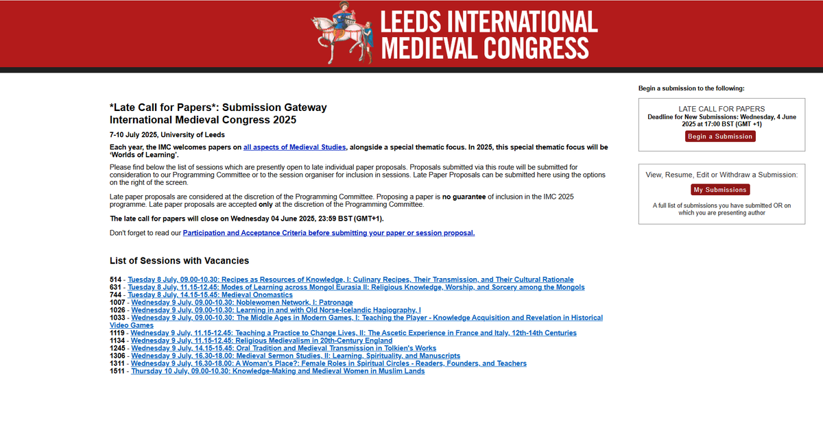 #IMC2025 Late Call for Papers has gone live on the IMC website! 🎉

If you don't want to miss out on being an IMC 2025 Delegate, then here is your chance to get involved and submit a late paper. ✍

View the Late Call here: imc.leeds.ac.uk/imc-2025/late-…