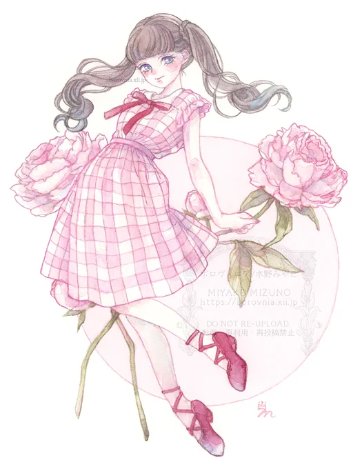 《Baby pink peony》 #透明水彩 