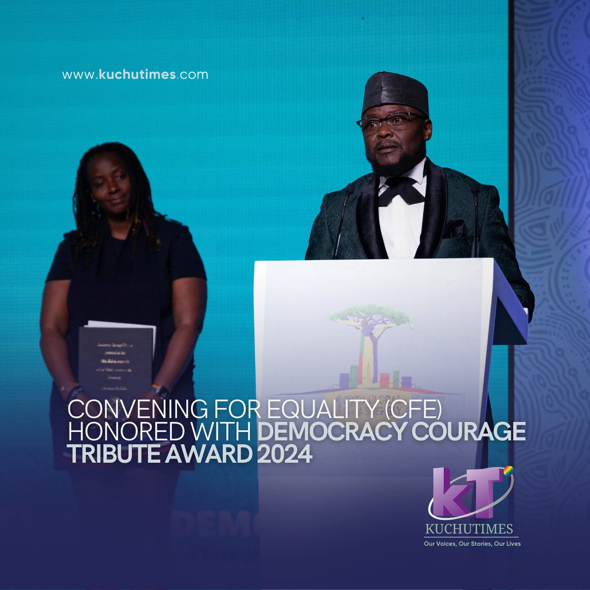 Kuchu Times Media Group | KTMG (@kuchutimes) on Twitter photo 🎉🎉🥳
<a href="/CFE_Uganda/">#RepealAHA23</a> honoured with Democracy Courage Tribute Award 2024
Pepe Julian Onziema, a prominent Ugandan LGBTQ+ activist and one of CFE’s key leaders, reflected on the significance of the recognition, stating:
“This recognition honors every LGBTQ+ person who dares to live 🎉🎉🥳
<a href="/CFE_Uganda/">#RepealAHA23</a> honoured with Democracy Courage Tribute Award 2024
Pepe Julian Onziema, a prominent Ugandan LGBTQ+ activist and one of CFE’s key leaders, reflected on the significance of the recognition, stating:
“This recognition honors every LGBTQ+ person who dares to live