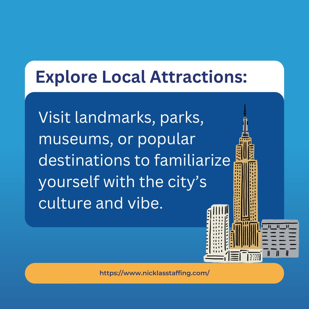 NicklasStaffing's tweet photo. 🌟🏙️ New City, New Adventures!

Starting fresh in a new city as a lab worker? 🧪

 Here’s how to get acquainted like a pro: Check out our tried and tested tips on how to get acquainted in a new city!

💬 Share your favorite way to settle into a new city below! 👇 https://t.co/1YKyfOth5v