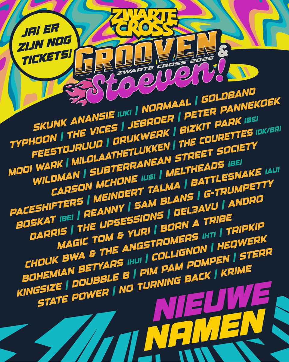 zwartecross's tweet photo. Dit is het eerste voorteken van een onvergetelijk weekend. En, zit er een favoriet tussen? #groovenenstoeven #ZC25
https://t.co/442TcreFuU https://t.co/ME76yw4PeN