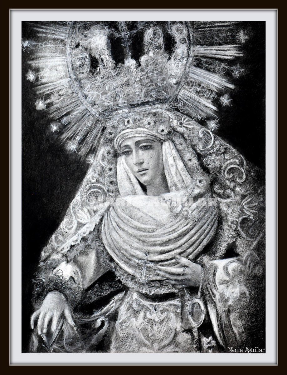 mariaaguilar429's tweet photo. “El tiempo de la Esperanza”
Grafito y pastel negro sobre papel (50x70 cm).

Tras más de 2 meses de trabajo, hoy, en vísperas de los días de la Virgen, ve la luz esta obra llena de cariño y guiada por @AntonioCasamit1 
Foto de referencia: @fransantiph 

Obra en venta. https://t.co/QeMtfRezxJ