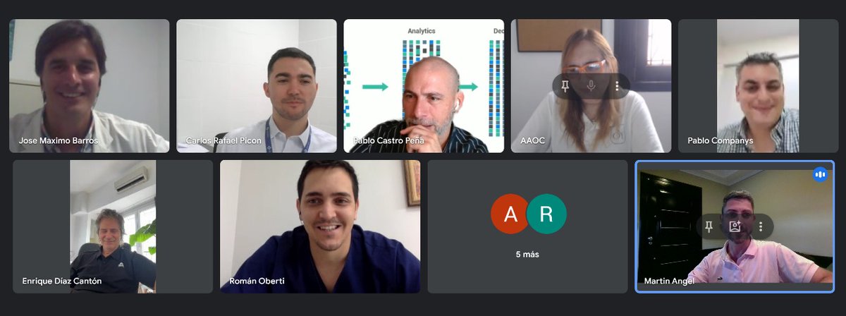 Martín Angel (@martin_angelmd) on Twitter photo ¡¡¡Gran kickoff!!
Primera reunión de #AAOCDigital...
Inteligencia artificial y salud digital en #Oncología
Gracias <a href="/aaoncoclinica/">Asociación Argentina de Oncología Clínica (AAOC)</a>
Por el espacio y a todos los miembros <a href="/barrosonco/">José Máximo Barros, MD 🇦🇷</a> <a href="/fedelosco/">FLoscoMD</a> <a href="/DrCastroPena/">Pablo CASTRO PEÑA</a> <a href="/CompanysPablo/">Pablo Companys</a> <a href="/AndreaMarchioni/">Andrea Marchioni</a> <a href="/EnriqueDiazCan1/">Enrique Diaz Canton</a> <a href="/Roman_Oberti/">Román Oberti</a> ¡¡¡Gran kickoff!!
Primera reunión de #AAOCDigital...
Inteligencia artificial y salud digital en #Oncología
Gracias <a href="/aaoncoclinica/">Asociación Argentina de Oncología Clínica (AAOC)</a>
Por el espacio y a todos los miembros <a href="/barrosonco/">José Máximo Barros, MD 🇦🇷</a> <a href="/fedelosco/">FLoscoMD</a> <a href="/DrCastroPena/">Pablo CASTRO PEÑA</a> <a href="/CompanysPablo/">Pablo Companys</a> <a href="/AndreaMarchioni/">Andrea Marchioni</a> <a href="/EnriqueDiazCan1/">Enrique Diaz Canton</a> <a href="/Roman_Oberti/">Román Oberti</a>