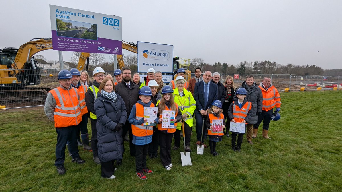 Work is now officially under way on North Ayrshire Council’s largest-ever housing development.

Housing Minister Paul McLennan joined North Ayrshire Provost Anthea Dickson for the official groundbreaking of 202 homes on the site of the former maternity unit at Ayrshire Central in