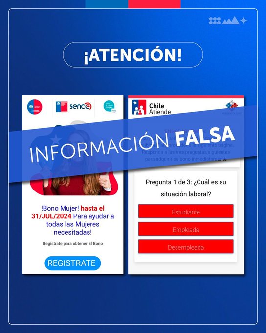 🚫 ¡Atención! 
📷 En redes sociales está circulando información falsa sobre los beneficios de SENCE.
📷 ¡Infórmate bien y no te dejes engañar!   
#InformaciónOficial