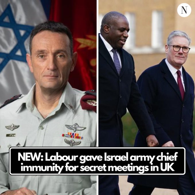 Britain People (@britain_people) on Twitter photo 🔴NEW: Labour gave IDF chief of staff immunity so he could safely take part in secret meetings in the UK.
The Israeli general in question, Herzl Halevi, oversaw the drone strike which killed three British aid workers in Gaza in April.
Any comment, <a href="/DavidLammy/">David Lammy</a>❓ 🔴NEW: Labour gave IDF chief of staff immunity so he could safely take part in secret meetings in the UK.
The Israeli general in question, Herzl Halevi, oversaw the drone strike which killed three British aid workers in Gaza in April.
Any comment, <a href="/DavidLammy/">David Lammy</a>❓