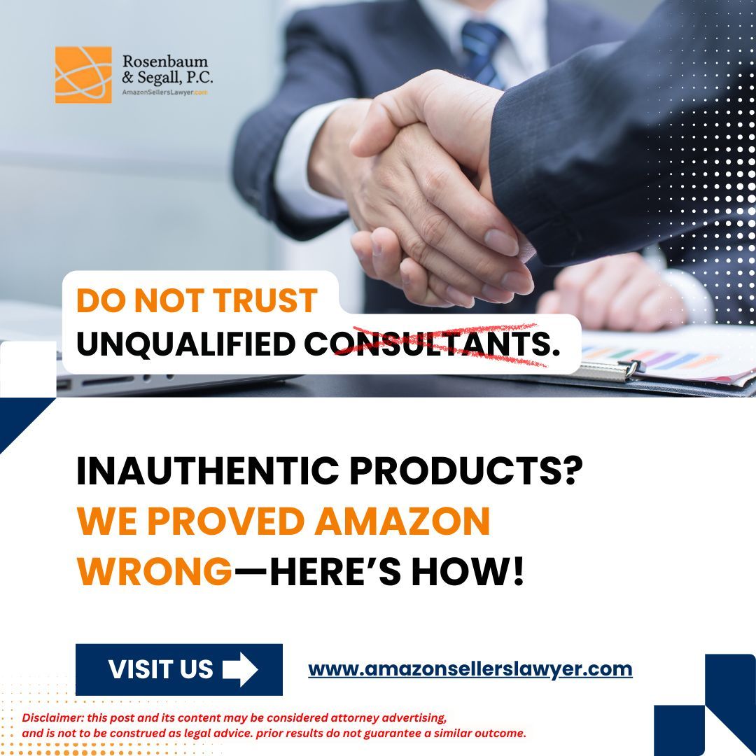 AmazonSellerLaw's tweet image. 🚨 Amazon Inauthentic Suspension? Take Action Now!

👉 Need help? Submit your case today at amazonsellerslawyer.com and regain control of your account.

#AmazonSuspensionHelp #InauthenticClaims #AmazonFBA #SellerSupport #ProtectYourBusiness #EcommerceSolutions #StayCompliant