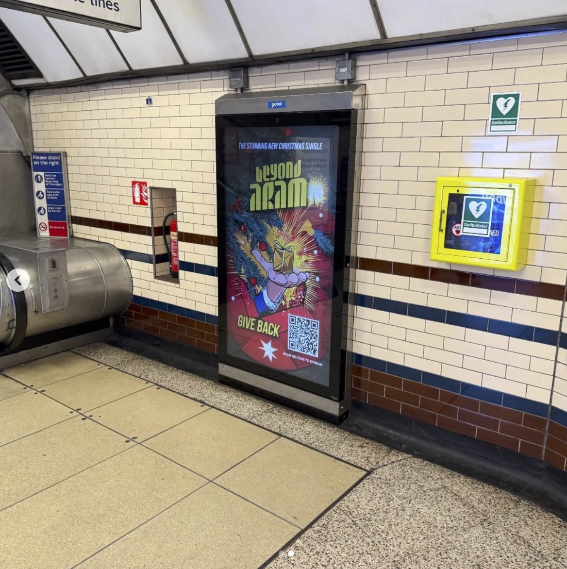 SAINTSDESIGN1's tweet photo. Great to have worked on composer Beyond Aram's first release artwork⁠, In case you spot it, there’s some exciting posters now live featuring our work on his Christmas single “Give Back” at tube stations in London!

@beyondaram @chromiummusicgroup⁠ 
#beyondaram #estellaevans https://t.co/xc7TerKcXc