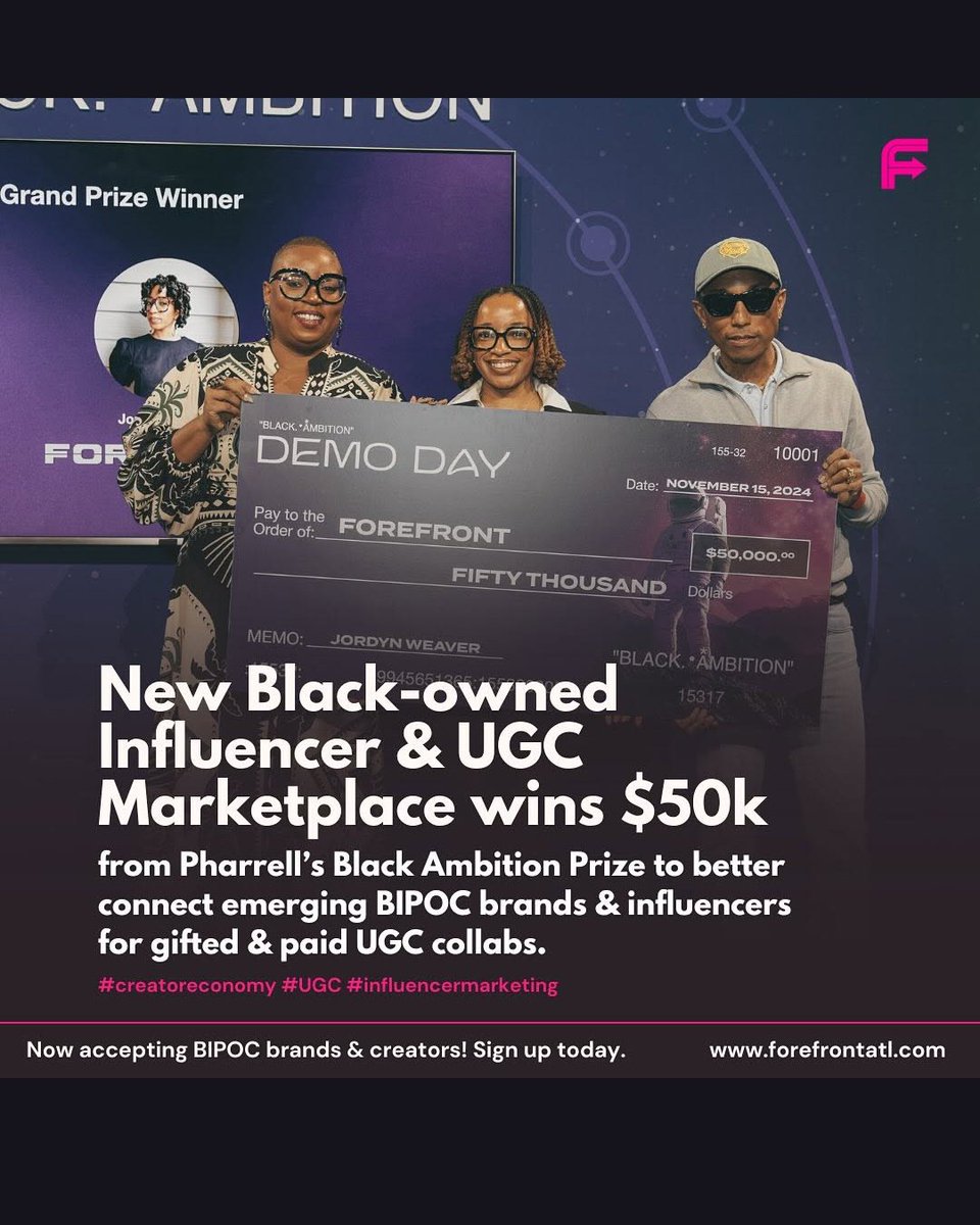 blackambitionpz's tweet photo. Announcing Our HBCU Pre-Accelerator Grand Prize Winner: Forefront
Join us in celebrating Jordyn Weaver for her game-changing vision and dedication to elevating the culture! π
#BlackAmbition #Forefront #SoAmbitious #InfluencerMarketing #Innovation #Entrepreneurship https://t.co/IrLIPv7OhL