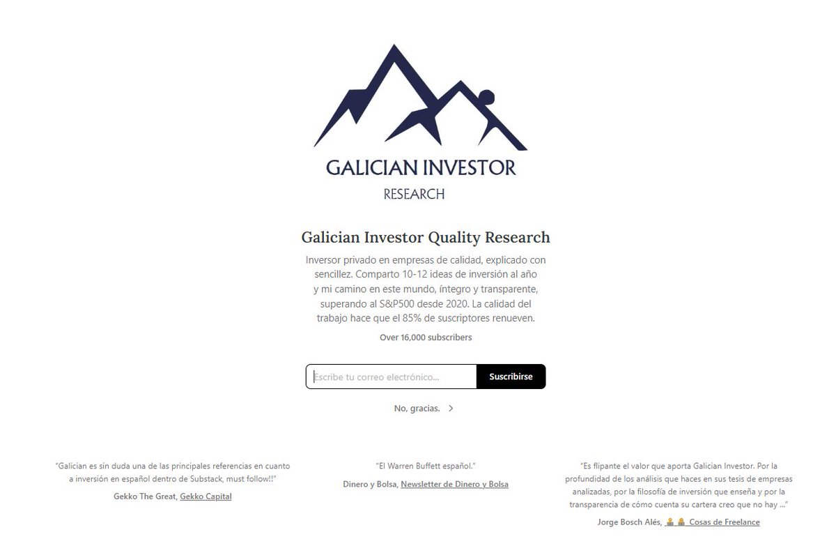 GaliciaInvestor's tweet image. 🎁 Navidad: Suscripción de por vida 🎁

Este 25 de diciembre llegará Papá Noel 🎅y regalaré una suscripción de por vida a Galician Investor, la comunidad más seguida en español sobre ideas de inversión y gestión de cartera, con una rentabilidad histórica verificada del 18,30%…