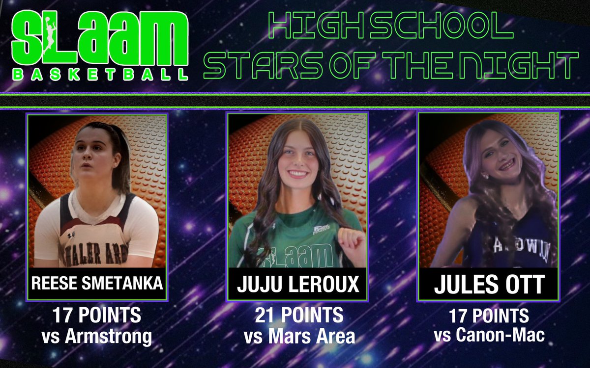 slaambasketball (@slaambasketball) on Twitter photo Some nice lines from the #SLAAMFam <a href="/SmetankaReese/">Reese Smetanka</a> helps <a href="/ShalerArea/">Shaler Area Schools</a> past Armstrong, <a href="/juliett_leroux/">Juliette Leroux</a> leads <a href="/SF_GirlsHoops/">South Fayette Lady Lions Basketball</a> past Mars, & <a href="/ott_julianne/">Julianne Ott</a> leads <a href="/BHSGirlsBBall_/">Baldwin Girls Basketball</a> to HUGE win against the Big Macs! <a href="/slaam2026jamal/">SLAAM 2026 Woodson</a> <a href="/SLAAMCOACHSTEVE/">Coach Stephen</a> <a href="/SLAAM2027Grate/">SLAAM 2027 Grate</a> 🔥🔥 Some nice lines from the #SLAAMFam <a href="/SmetankaReese/">Reese Smetanka</a> helps <a href="/ShalerArea/">Shaler Area Schools</a> past Armstrong, <a href="/juliett_leroux/">Juliette Leroux</a> leads <a href="/SF_GirlsHoops/">South Fayette Lady Lions Basketball</a> past Mars, & <a href="/ott_julianne/">Julianne Ott</a> leads <a href="/BHSGirlsBBall_/">Baldwin Girls Basketball</a> to HUGE win against the Big Macs! <a href="/slaam2026jamal/">SLAAM 2026 Woodson</a> <a href="/SLAAMCOACHSTEVE/">Coach Stephen</a> <a href="/SLAAM2027Grate/">SLAAM 2027 Grate</a> 🔥🔥