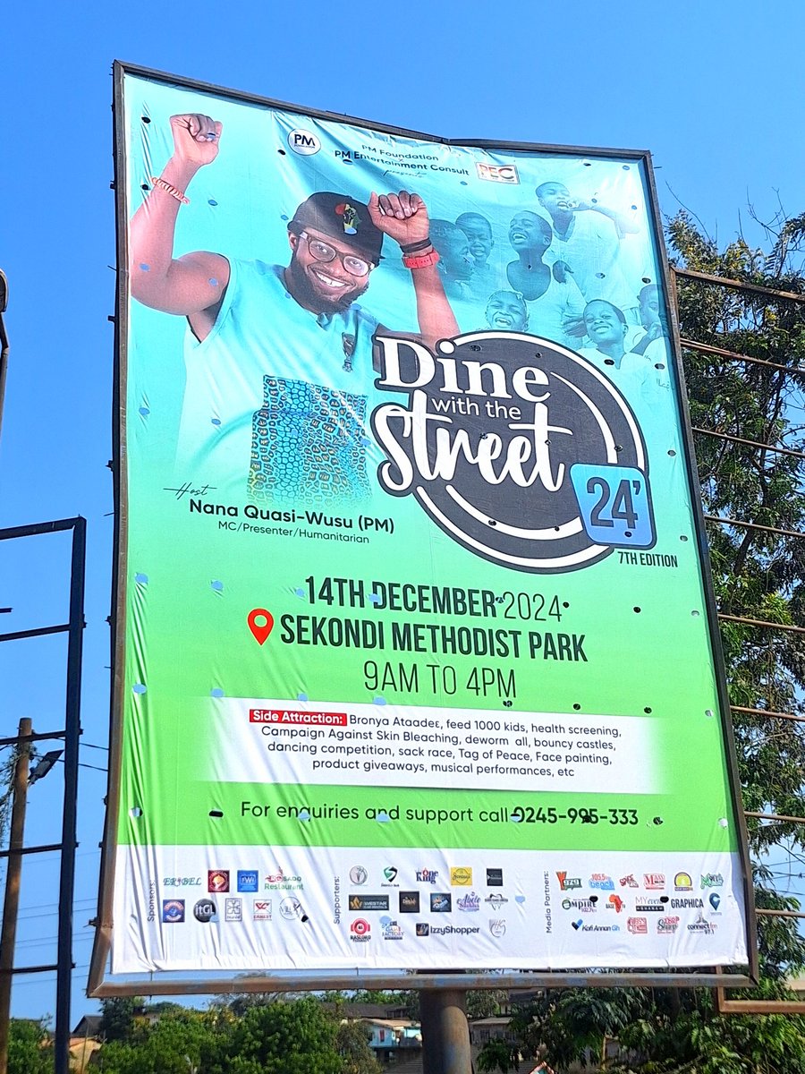 PmDePresenter's tweet photo. Send me a shot when you spot any of the billboards in town. 🙌🏾

#DineWithTheStreet24 #The7thEdition 💥

@PM__Foundation : Service To Humanity. ❤️

@PmEntConsult : Hub Of Excellence.👌🏿

#FatherOfKids #CharityFestival #KidsFestival #MadeByGod #UpnessStill #Blaklaaa 💥💥 https://t.co/wFuctSRnUC