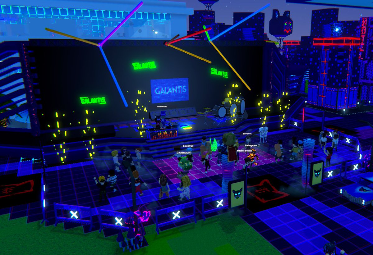 NHamep's tweet photo. Rocking out at the @wearegalantis Stage in @TheSandboxGame. The virtual crowd is going wild! 🎉🔊 https://t.co/OCwY0xvHCF #TheSandbox #AlphaSeason4 #AS4SocialChallenge https://t.co/smAWwhk6zV
