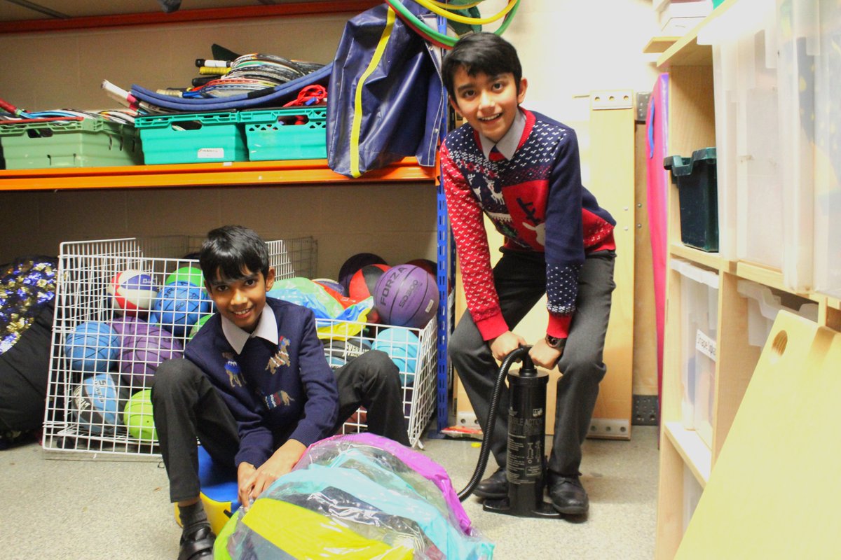 Are you ready for a festive splash?! 💦🎄 Our LGJS Sports Captains are hard at work in the store cupboard, inflating the our brand new toys and floats ready for an epic pool celebration. It's going to be brilliant!! #lgs_junior #lgjs_brightutures #lgjs_sport