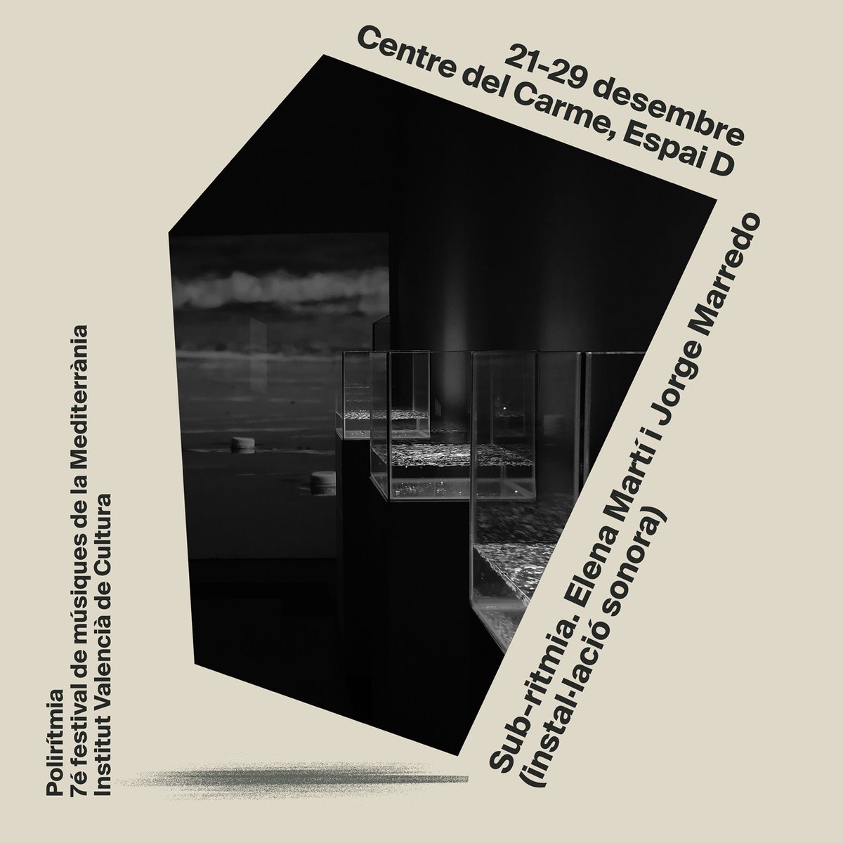 🎵 ESTRENO: "Sub-rítmia, l'arrítmia dels oceans" en #Polirítmia2024
Orgulloso de esta colaboración con Elena Martí. Gracias a Concha Ros por el comisariado y al @festivalpoliritma y @CentredelCarme por apostar por el #artsonor
📅 21-29 dic
📍 Espai D - CCCC
🎟️ Libre
 #SubRitmia