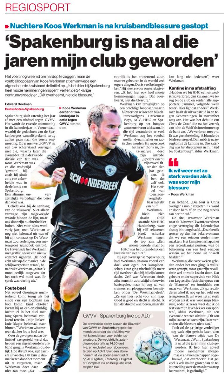 Goed mens, goede voetballer. #kooswerkman #spakenburg