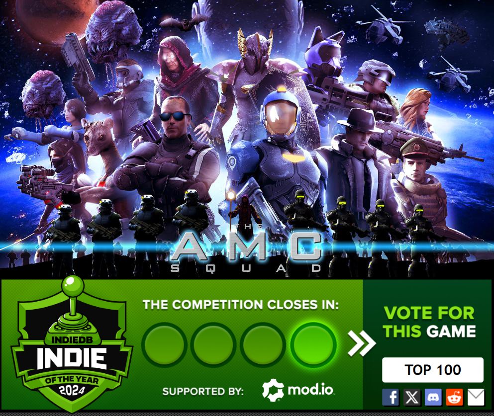 AliCat_VA's tweet photo. We've made it into the top 100 now let's see if we can get into the top 20 or even 10! Please vote for the game I voice in and help develop called The AMC Squad, created by @Jblade35 a build engine game.
https://t.co/T2iJeuqPJU
#AMCSquad #indiegame #voiceacting #gamedevelopment https://t.co/MxB1HqbLo1