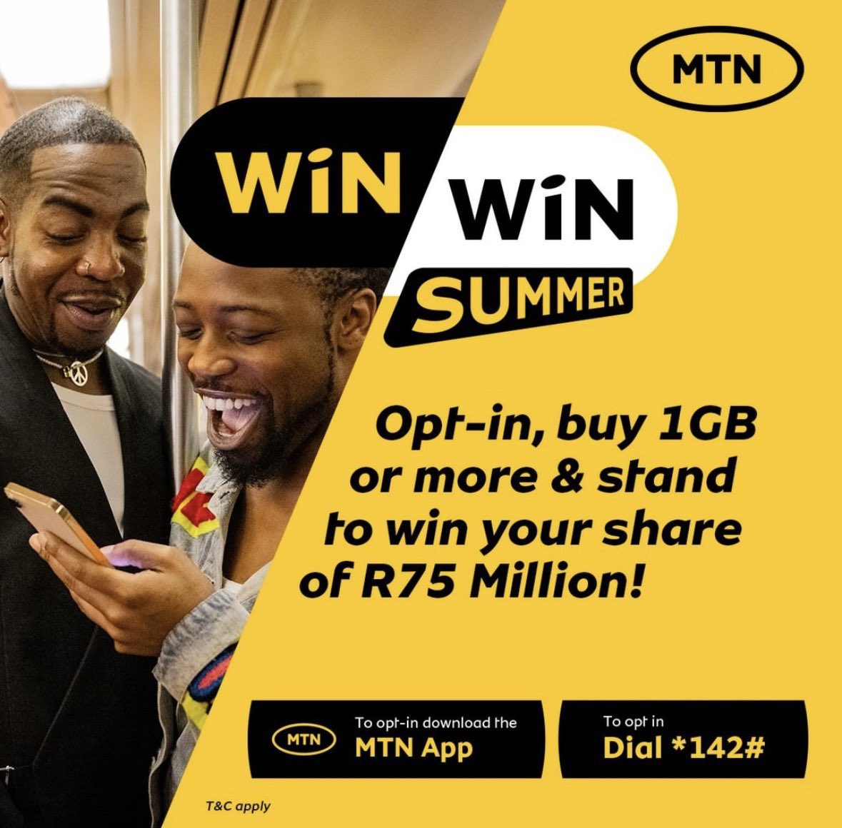 Rorisangmasina_'s tweet image. 🏆 There’s still time to join the #WinWinSummer excitement! Celebrate, connect, and WIN your share of R75 MILLION!
👉 Dial *142# or use the MTN app, buy 1GB+, and make this summer unforgettable! 🌟
#MTNSummer #SummerTour