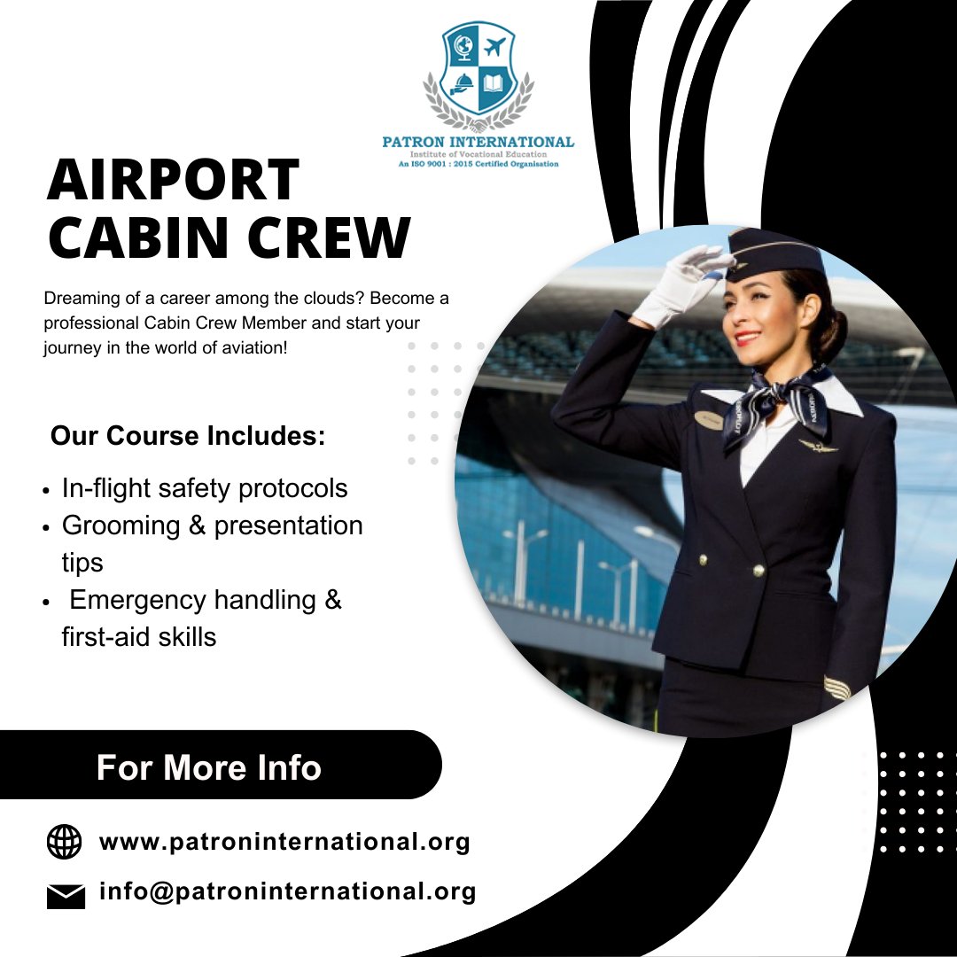 patroninternat's tweet photo. Ready to take off toward a high-flying career? Enroll in our Airport Cabin Crew Course and unlock a world of exciting opportunities, travel, and personal growth. Let your journey to the skies begin!

#CabinCrewTraining #AirportCareers #FlightAttendantLife #AviationDreams https://t.co/Wz9dvTcNd7